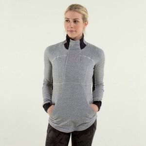 Lululemon Base Runner 1/2 Zip Heathered Herringbone Jacket Size 12
